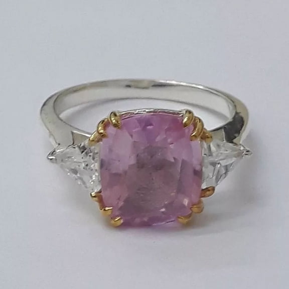 Certified Natural Orange Sapphire 925 Sterling Silver Handmade Ring Statemant Ring