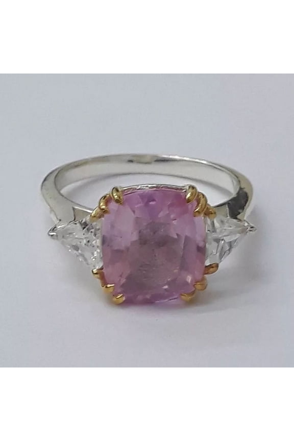 Certified Natural Orange Sapphire 925 Sterling Silver Handmade Ring Statemant Ring