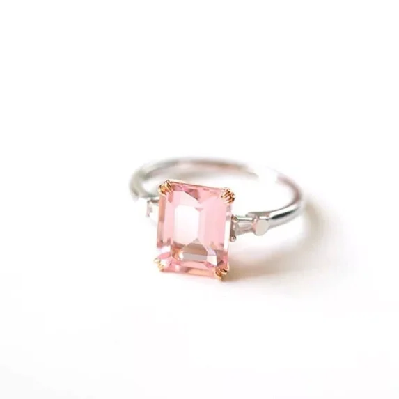 Certified Natural Pink Sapphire Ring 925 Sterling Silver Handmade Engagemant Ring