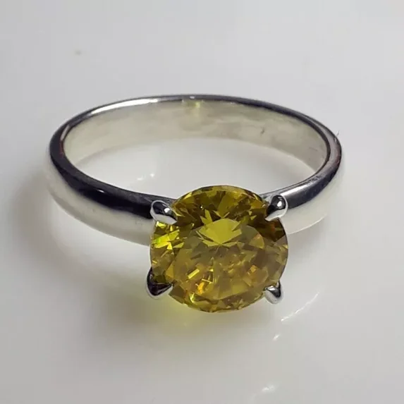 Certified Natural Yellow Sapphire Ring 925 Sterling Silver Handmade Engagemant Ring