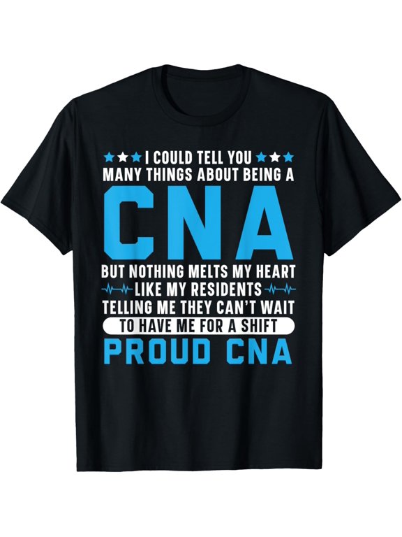 Certified Nursing Assistant Medical Worker CNA T-ShirtMen and women, Black T-shirt, size: Extra large