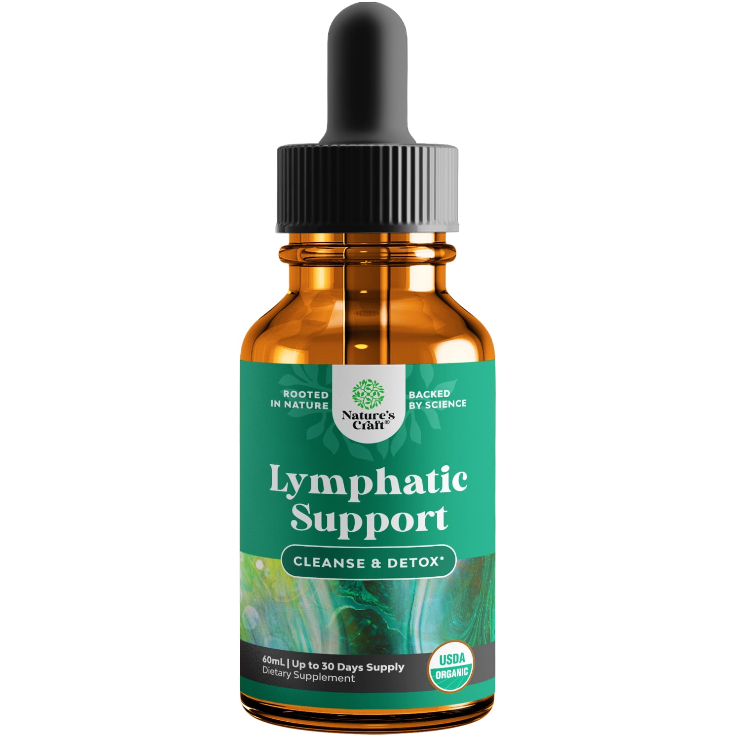 Organic Lymphatic Drainage Drops Herbal Cleanse, Immune Support