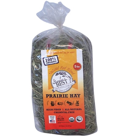 Certified Organic Prairie Grass Hay Mini Bale for Small Animals - 5lb