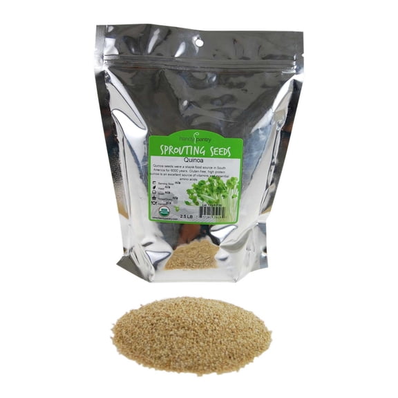 Certified Organic Quinoa Grain Seeds -2.5 Lbs Grind for Quinoa Flour, Cereal, Emergency Food Storage More