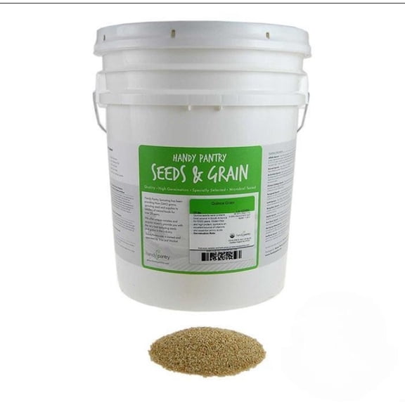 Certified Organic Quinoa 35 Lb Seeds  Chenopodium Quinoa  Gluten-Free Whole Grain Alternative  Non-GMO, Microbial Tested  For Sprouting, Cooking, Baking, or Storage  Resealable Packaging