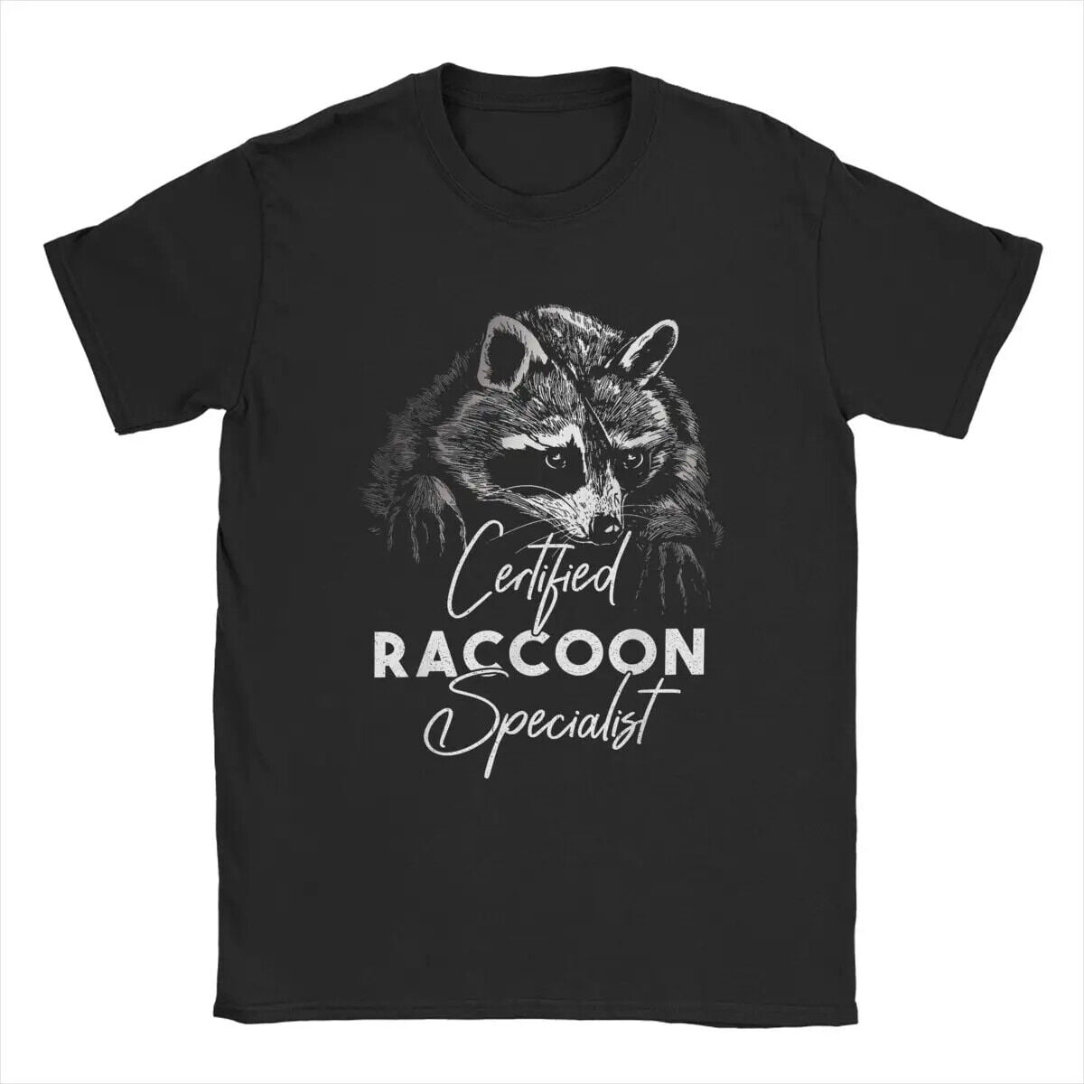 Certified Raccoon Men's T Shirts Funny animal funny howling Casual Tee