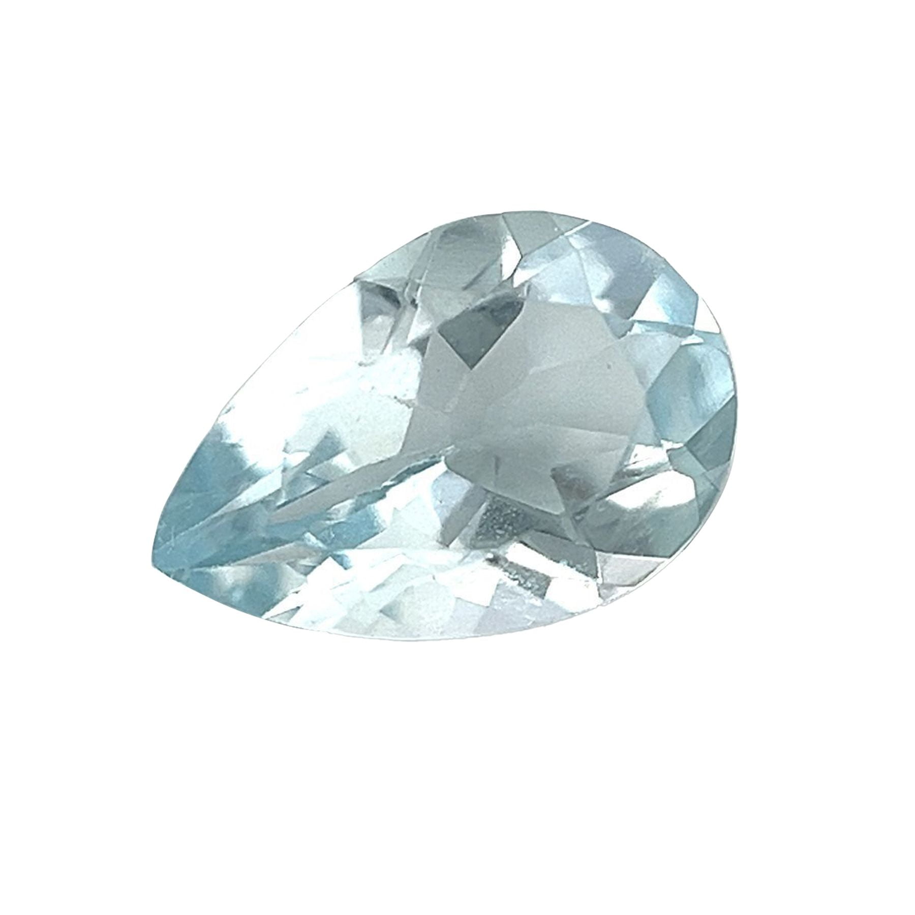 Certified Real 1 Carat Aquamarine Pear Shape Brilliant Cut 9x6 mm Loose Gemstone March Birthstone