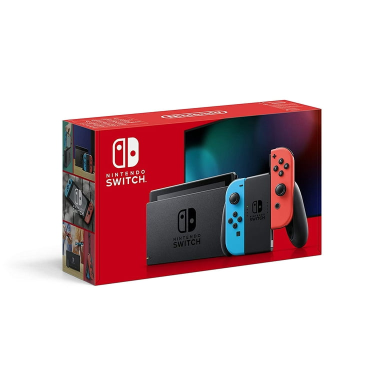 Nintendo Switch V1, Neon Blue and Neon Red Joy-Con, Refurbished