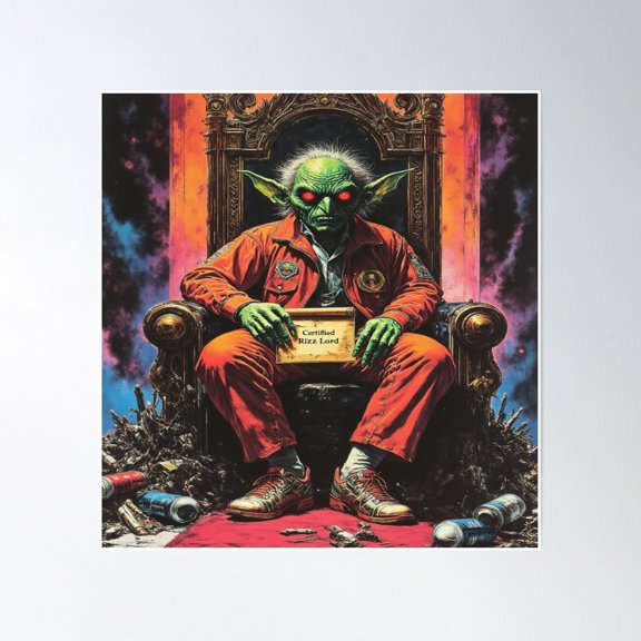 Certified Rizz Lord – Goblin Drip Poster Wall Art, Modern Wall Decor, 24x24 UNFRAMED
