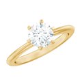 thumbnail image 1 of Certified Round Cut Moissanite Solitaire Engagement Ring 1 Carat - 7 mm - D-VS1 Grade, 10K Yellow Gold, US 5.25, 1 of 8