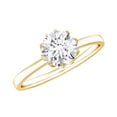 thumbnail image 1 of Rosec Jewels Certified Round Moissanite Engagement Ring 1 Ct - 6 mm Moissanite Solitaire Ring - D-VS1 Quality - with Jewelry Box, 14K Yellow Gold, US 7.00, 1 of 7