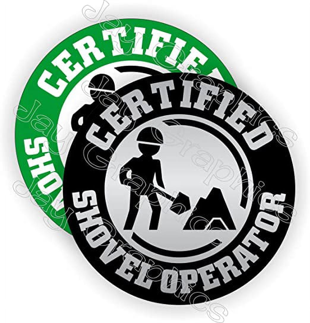 Certified Broom Pusher Funny Hard Hat Stickers - 6 Pack, 2x2 Inch, Weatherproof Vinyl Decals