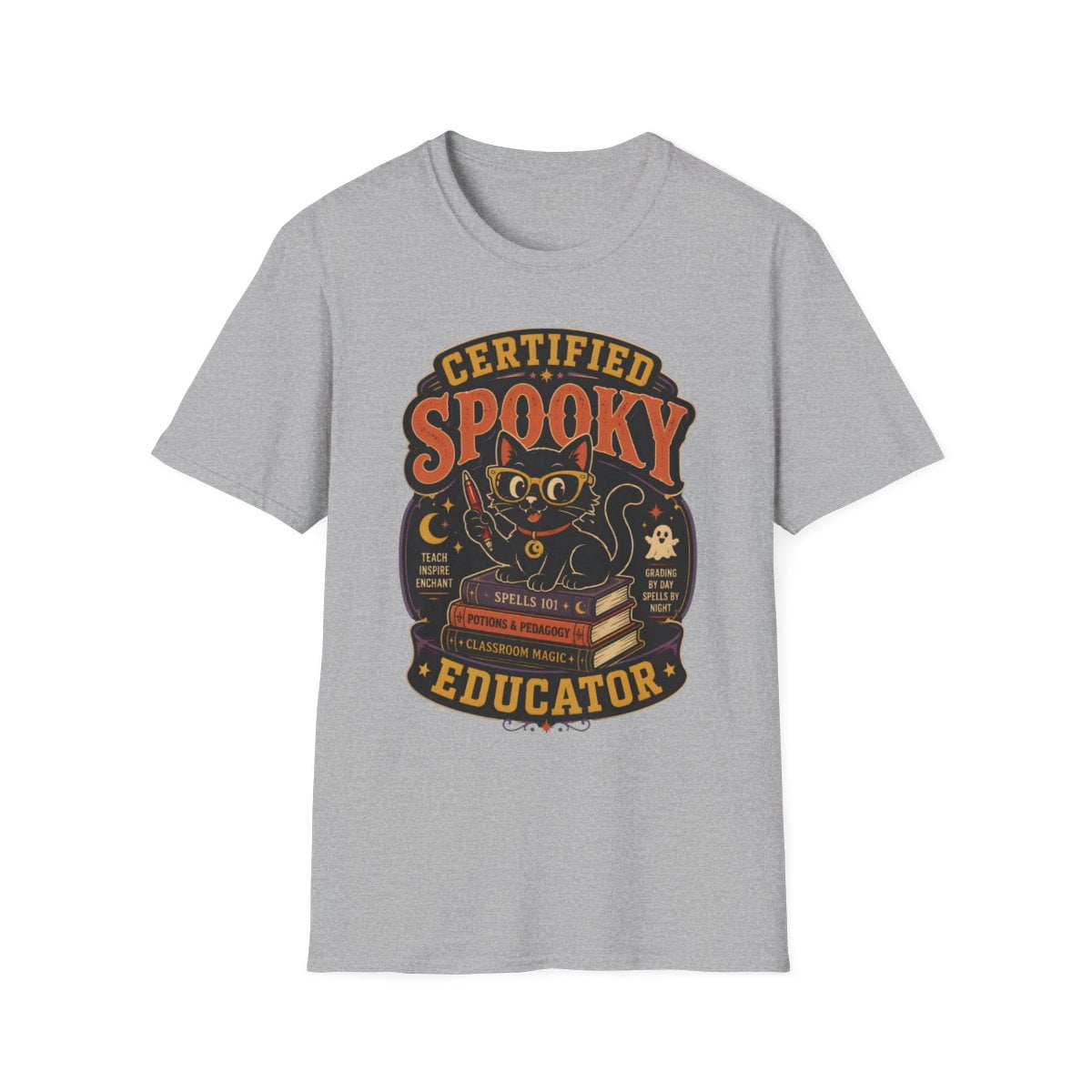 Certified Spooky Educator Magic Cat Graphic T-Shirt - Walmart.com