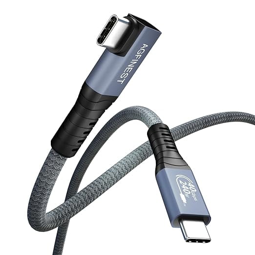 Certified USB4 Cable Right Angle 3ft (40Gbps, 240W, 8K Video 