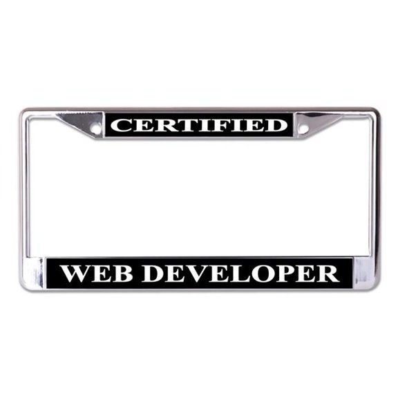 Certified Web Developer Chrome License Plate Frame