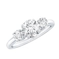 thumbnail image 1 of Rosec Jewels Certified Moissanite 3 Stone Engagement Ring for Women - Past Present Future Ring - D-VS1 Quality, 925 Sterling Silver, US 4.00, 1 of 7