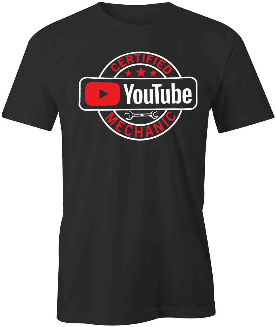 Certified Youtube Mechanic T-Shirt | White Tee Gift