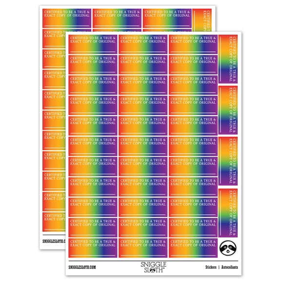 Certified to Be a True and Exact Copy of Original Sticker Set - Rainbow - Matte Finish - 1.5" Small