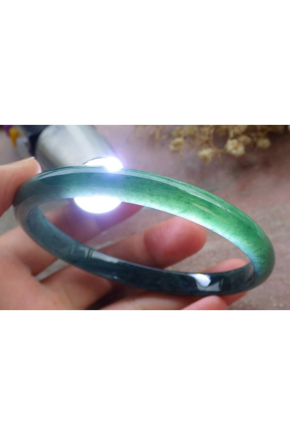 Certifien Green Burma 100% Natural A JADE Jadeite Bangle Bracelet 64 mm 660874 TN