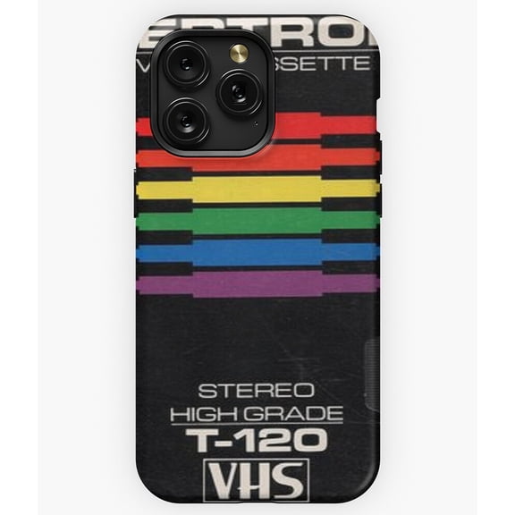 Certron Video Cover Black Retro VHS Graphic A10678 Phone Case for iPhone 11 to 17 Pro Max