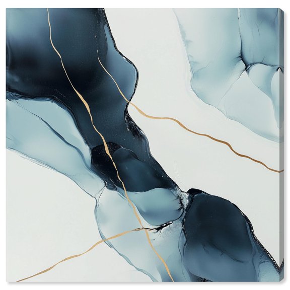 Cerulean Flow I Canvas Digital Abstract Art by Art Remedy, Gallery Wrapped, 12 x 12