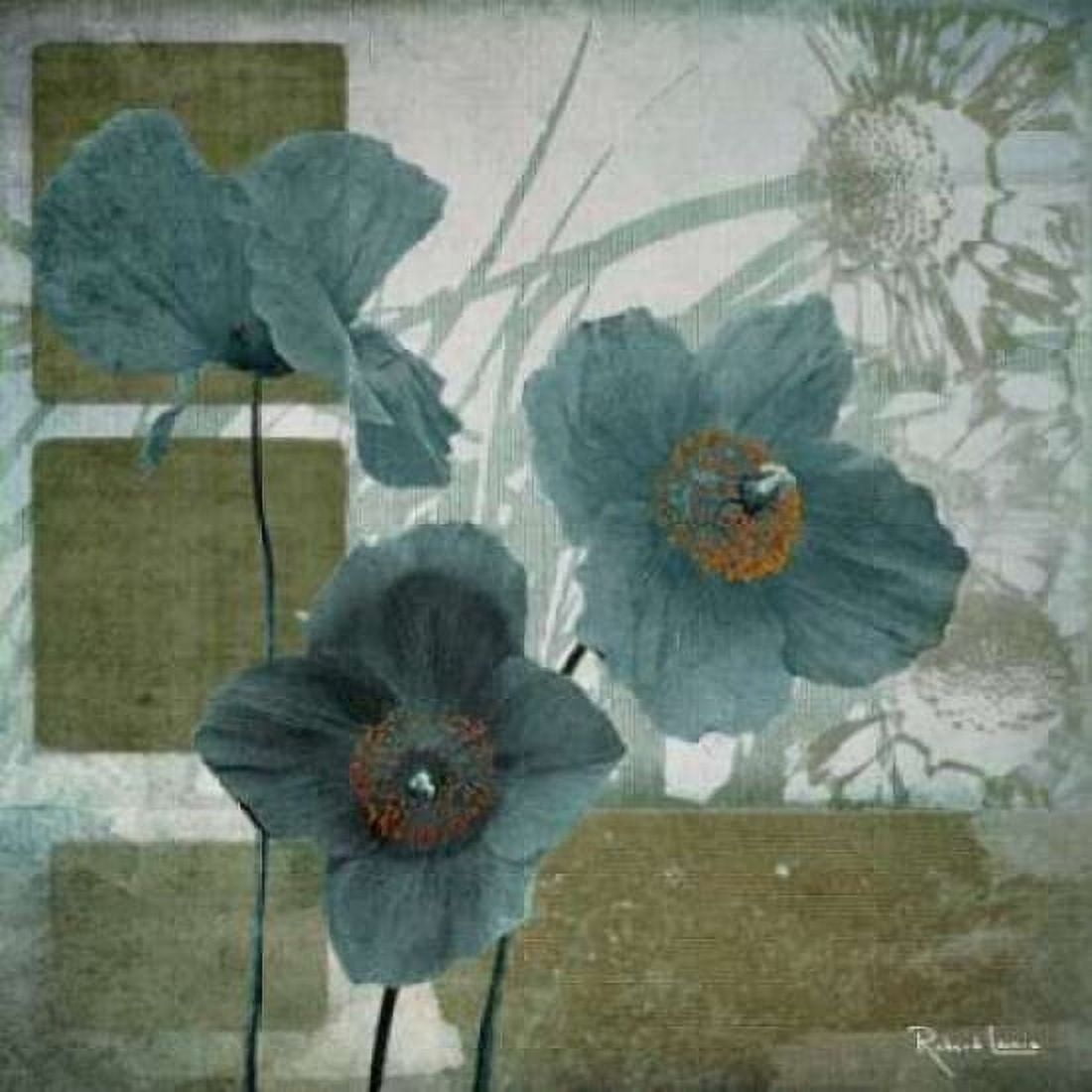 Cerulean Poppies I Canvas Art - Robert Lacie (24 x 24)