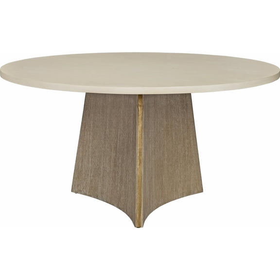 Ceruse Oak Dining Table with Gold Accents | Seats Six
