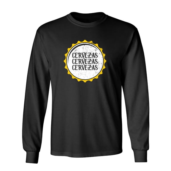 Cervezas Sarcastic Humor Novelty Men's Long Sleeve Shirts