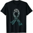 thumbnail image 1 of Cervical Cancer Fight Warrior Teal Cancer Ribbon Gift T-Shirt, 1 of 4