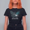 Cervical Cancer Warrior T Shirt For Women My God is Stronger Teal And
