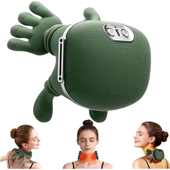Cervical Massager Bionic HandHeating, 4D Kneading Deep Tissue Shiatsu Neck Shoulder Massager, Hands-Free Electric Massage for Pain Relief Muscle Relax