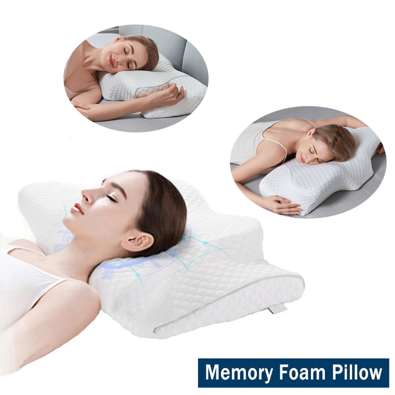 napz Cervical Memory Foam Pillows, Side Sleeper Pillow for Neck Shoulder  Pain Relive Orthopedic Contour Ergonomic Inflatable Height Adjustable  Pillows