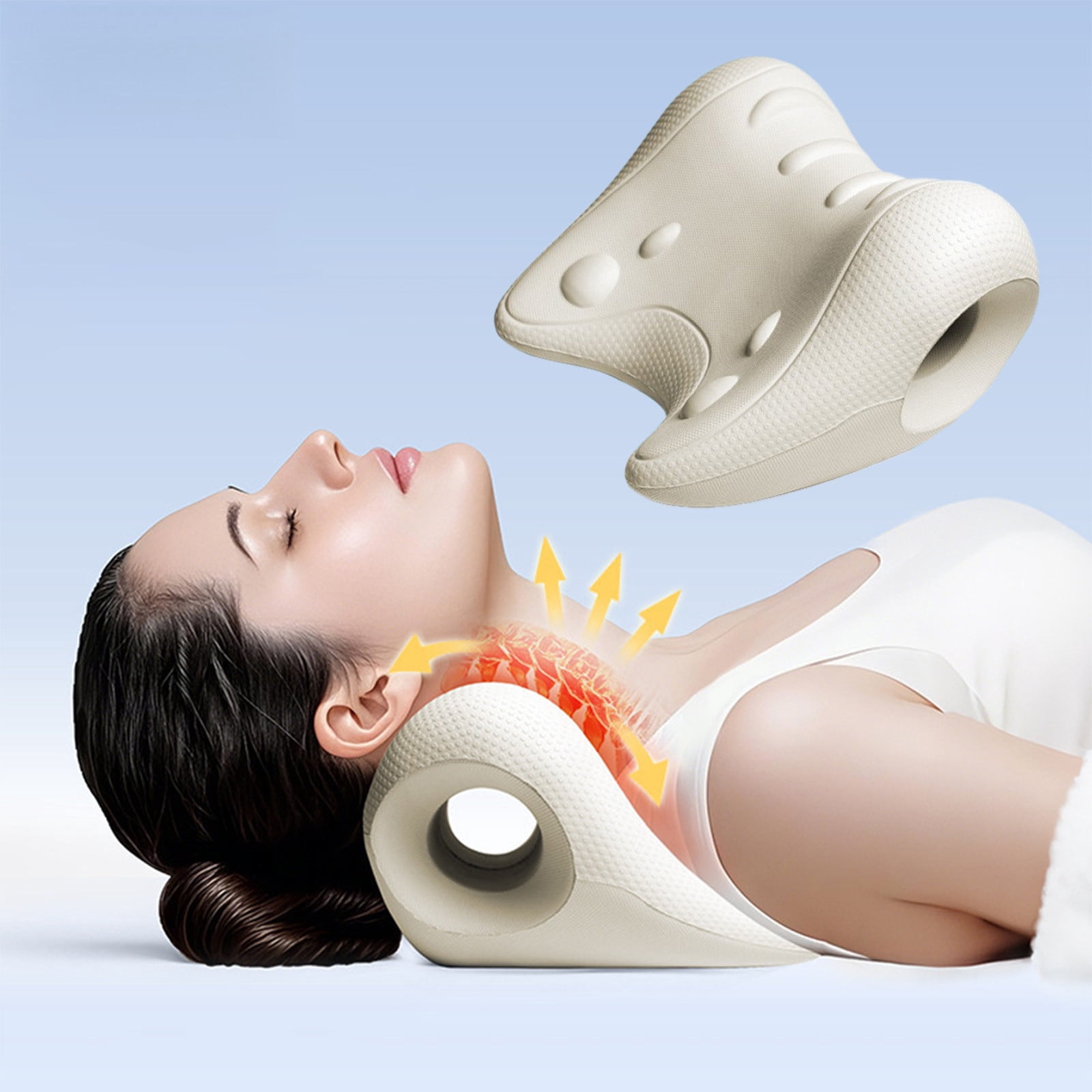Cervical Neck Massager, U Shaped Traction Pillow, Ergonomic Spine ...