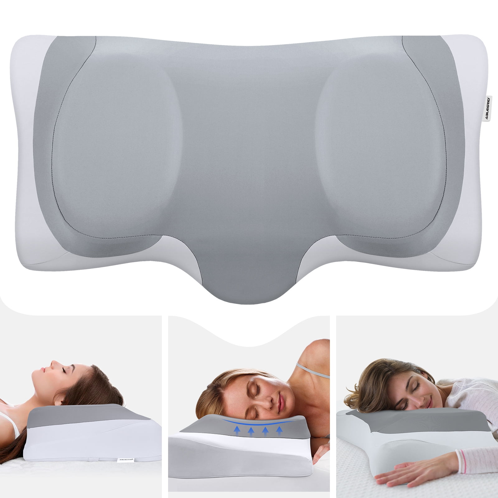 IEVEY Super Ergonomic Pillow,2Pcs Adjustable Ergonomic Orthopedic Bed  Pillow,Contoured Support Pillows Protect Your Neck and Spine,2023 Ergonomic