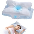 thumbnail image 1 of Cervical Neck Pillow - Memory Foam Pillow for Neck Support and Pain Relief, Ergonomic Contour Pillow for Side Back and Stomach Sleepers, Soft and Cooling Ice Silk Washable Pillowcase, 1 of 7