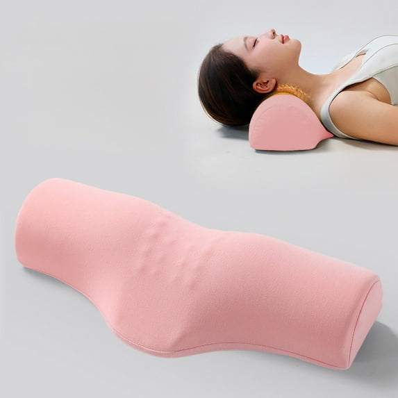 Cervical Neck Pillow, Neck Pillows for Sleeping, Ergonomic Memorys Foam Neck Support Is Designed to Suit the Neck Curves to Improve Sleep Quality,Pink