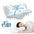 thumbnail image 1 of JUSTLET Cervical Neck Memory Foam Pillow for Neck and Shoulder Pain Relief, Orthopedic Contour Support Pillow with Cooling Pillowcase for Side, Back, Stomach Sleepers, White, 1 of 8