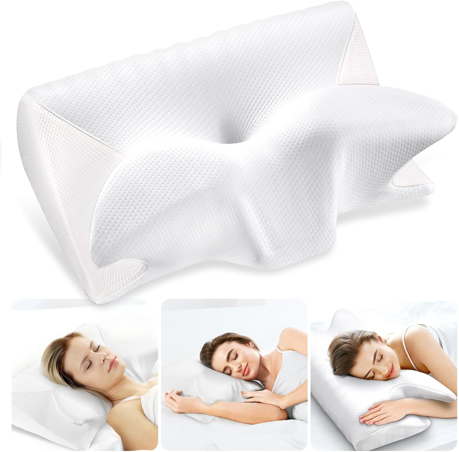 Memory Foam Cervical Neck Pillow For Pain Relief - Ergonomic Contour Pillow For Side & Back Sleepers - View #2