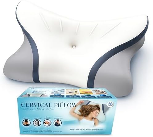 Cervical Neck Pillow for Pain Relief - Cooling Side Sleeper Pillow for ...