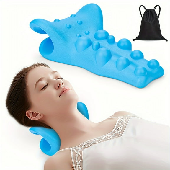 Cervical Neck Stretcher Device for Neck & Shoulder Relief, Upper Back Massage Support Pillow for Spine Alignment, Muscle Relaxation & TMJ Tension Relief