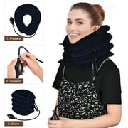 Cervical Neck Traction Device,4-Layer Neck Massager,Inflatable & Adjustable Neck Stretcher Neck Support Brace,Neck Traction Pillow for Home Use