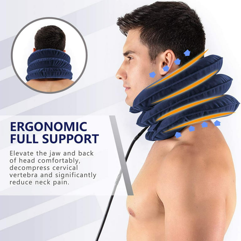 Award-winning Chiropractic Neck Pillow, Blue Neck Support, Neck Pain Relief,  Cervical Pillow, Neck Traction, Size Medium 