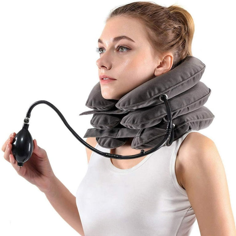 Cervical Neck Traction Device for Instant Neck Pain Relief - Inflatable & Adjustable Neck Stretcher Neck Support Brace, Best Neck Traction Pillow for
