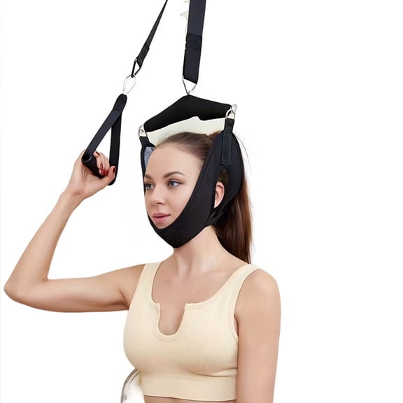 Cervical Neck Traction Device Over-The-Door, No Need for Handheld or Water Bag Portable Neck Stretcher,Effective Home Physical Therapy for Neck Pain Relief, 10 Adjustable Tension Levels