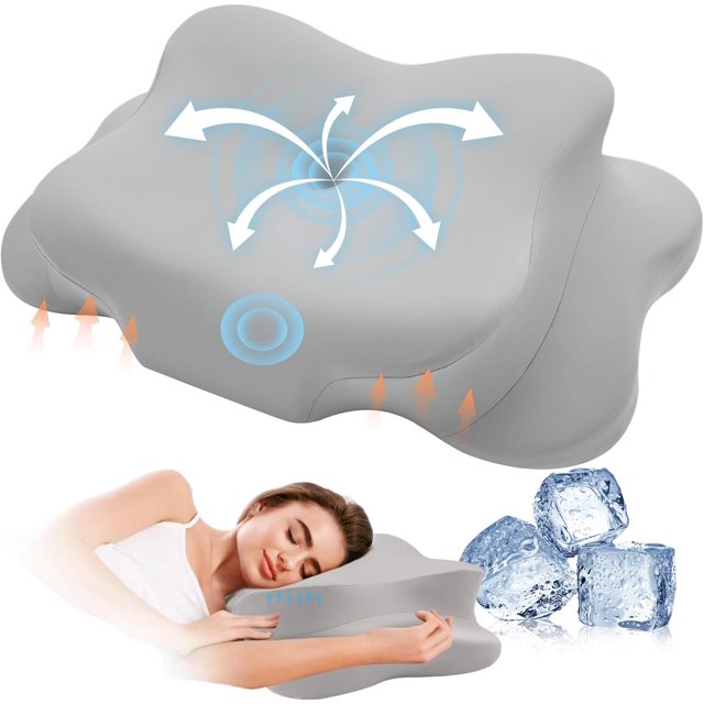 Cervical Pillow for Neck Pain Relief, Cooling Contour Memory Foam