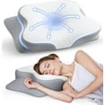 thumbnail image 1 of Cervical Pillow for Neck Pain Relief - Ergonomic Memory Foam Pillow with Cooling Case, Orthopedic Support Pillow for Pain Relief Support for Side, Back, Stomach Sleepers - Sleep Doctor Approved, 1 of 3