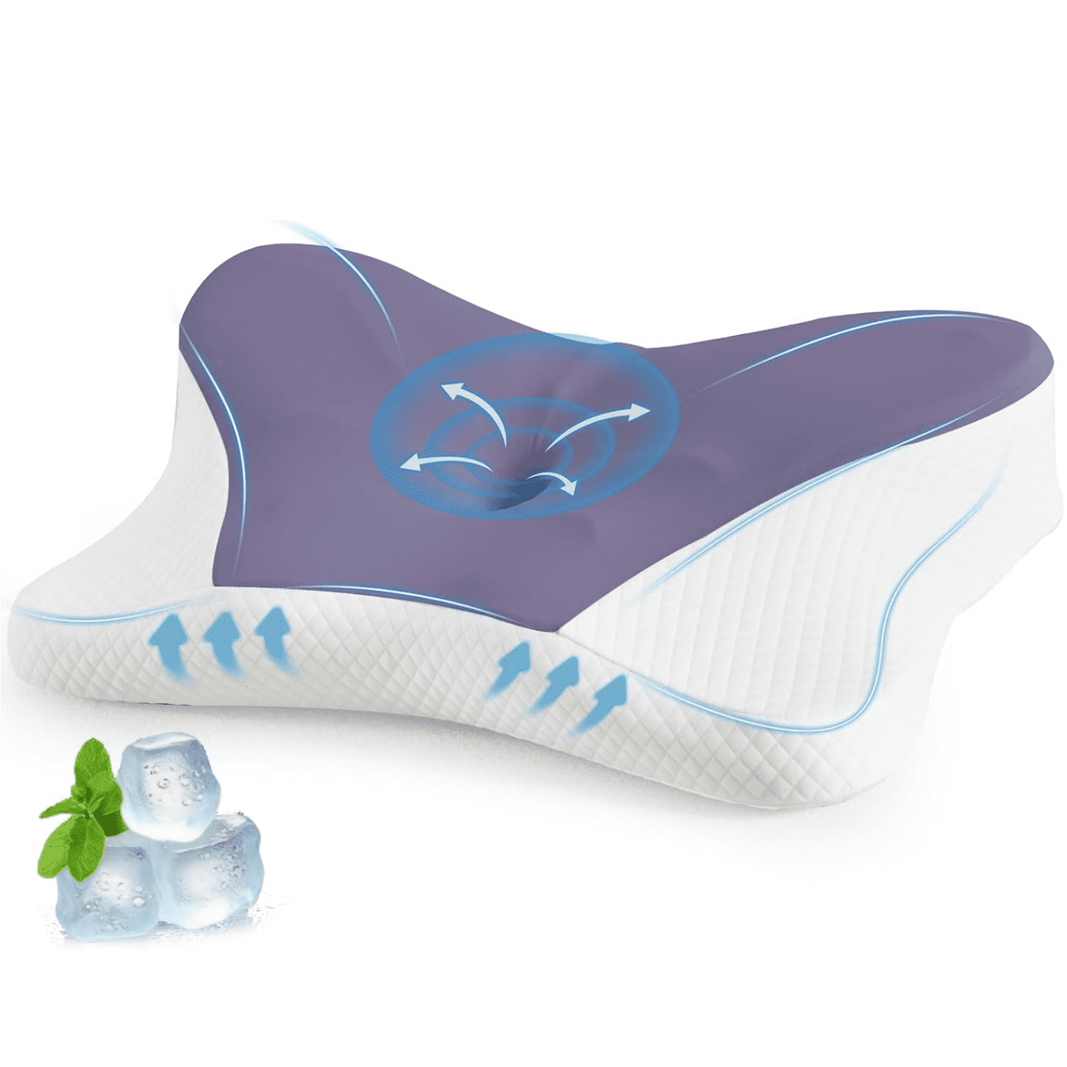 Cervical Pillow for Neck and Shoulder, Ergonomic Memory Foam Pillow with Contour Design, Supports Side Back and Stomach Sleepers, Cooling Orthopedic Pillow, Queen Size, Dark Gray