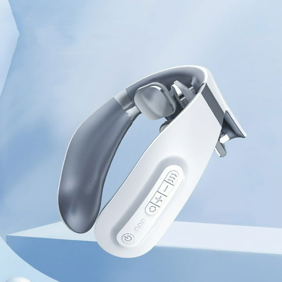 Massager | Electric Heated & Shoulder Relaxer | Ergonomic U-Shaped Physiotherapy Device | 4 Massage Heads | USB Charge | | Portable | White | 15x15x6cm