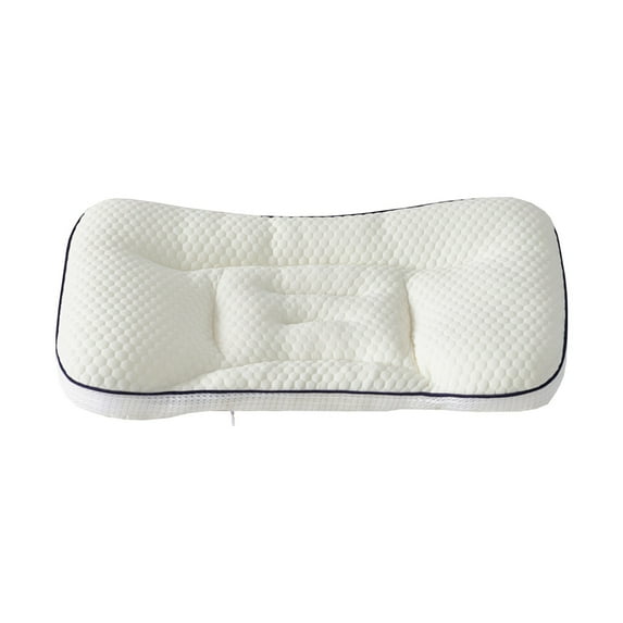 Cervical Support Pillow, Neck Sleeping Pillow, Ergonomic Orthopedic Foam Pillow for Side and Back Sleepers, Contoured Neck Pain Relief, Memory Foam Comfort, White Rectangle Design