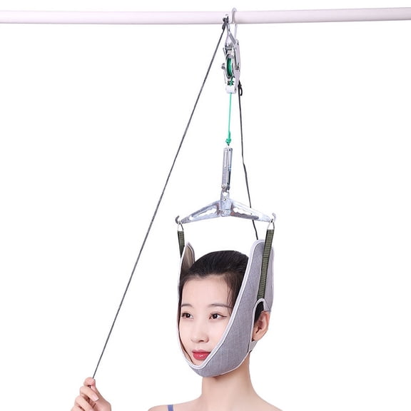 Cervical Traction Device Household Neck Traction Orthosis Vertebral Neck Treatment Device Adult Neck Stretch Fixing Belt-Door suspended cervical traction device